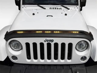 AVS Aeroskin Low Profile Hood Shield w/ Lights (Black): Jeep Wrangler JK 2007 - 2018