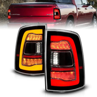 ANZO Sequential LED Taillights w/Switchback (Black): Dodge Ram 2009 - 2018 (1500, 2500, 3500)