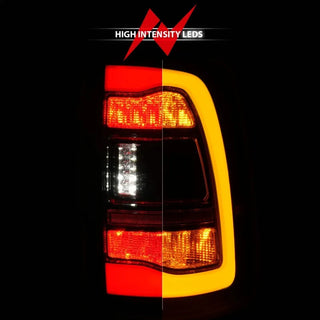 ANZO Sequential LED Taillights w/Switchback (Black): Dodge Ram 2009 - 2018 (1500, 2500, 3500)