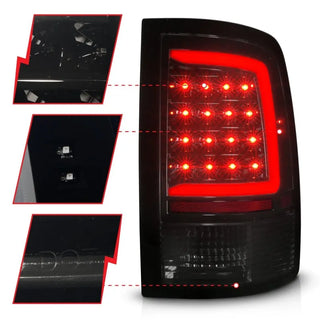 ANZO Full LED Tailights w/ Sequential (Black/Smoke): Dodge Ram 2009 - 2018 (1500, 2500, 3500)