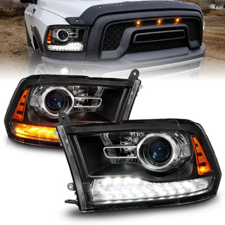 ANZO Sequential LED Plank Headlights (PAIR): Fits Dodge / Ram (02-18) - Matte Black