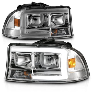 ANZO Crystal Headlights w/ Light Bar (Chrome): Dodge Dakota (97-04) & Durango (98-03)
