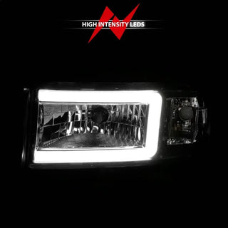 ANZO Crystal Headlights w/ Light Bar (Chrome): Dodge Ram 1994 - 2002 (1500, 2500, 3500)