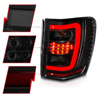 Anzo LED Tail Lights w/Light Bars (Black/Smoke): Jeep Grand Cherokee 1999 - 2004