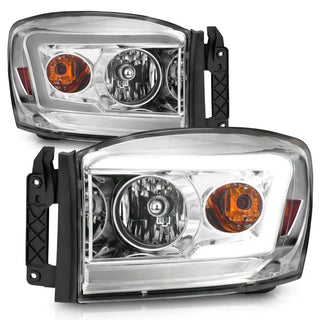 Anzo Headlights w/Light Bars (Chrome): Dodge Ram 2006 - 2009 (1500, 2500, 3500)