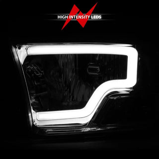 ANZO Crystal Headlights w/ Light Bar (Chrome): Dodge Ram 2009 - 2018 (1500, 2500, 3500)