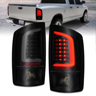 ANZO LED Tail Lights w/ Light Bar (Black/Smoke): Dodge Ram 2002 - 2006 (1500, 2500, 3500)