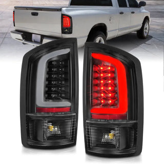 ANZO LED Tail Lights w/ Light Bar (Black/Clear): Dodge Ram 2002 - 2006 (1500, 2500, 3500)