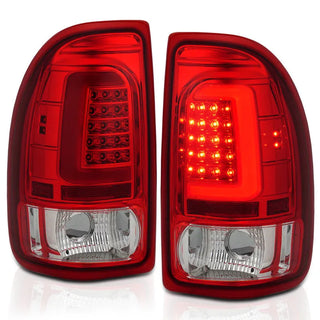 ANZO LED Tail Lights (Chrome/Red): Dodge Dakota 1997 - 2004