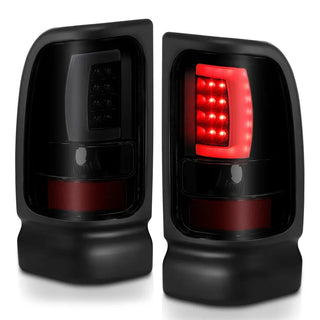 ANZO LED Tail Lights Plank Style (Black/Smoke): Dodge Ram 1994 - 2002 (1500, 2500, 3500)