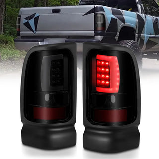 ANZO LED Tail Lights Plank Style (Black/Smoke): Dodge Ram 1994 - 2002 (1500, 2500, 3500)