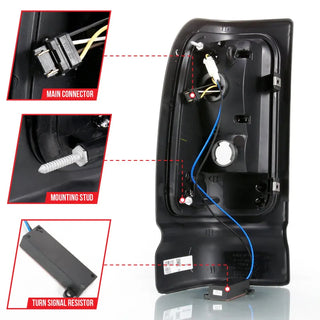 ANZO LED Tail Lights Plank Style (Black/Smoke): Dodge Ram 1994 - 2002 (1500, 2500, 3500)