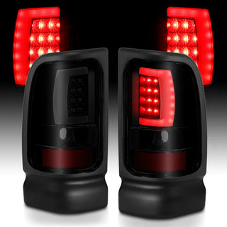 ANZO LED Tail Lights Plank Style (Black/Smoke): Dodge Ram 1994 - 2002 (1500, 2500, 3500)