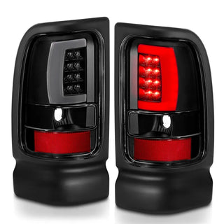 ANZO LED Tail Lights Plank Style (Black/Clear): Dodge Ram 1994 - 2002 (1500, 2500, 3500)