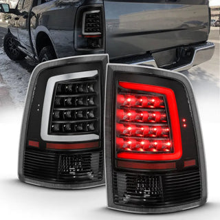 ANZO LED Tail Lights Plank Style (Black/Clear): Dodge Ram 2009 - 2018 (1500, 2500, 3500)
