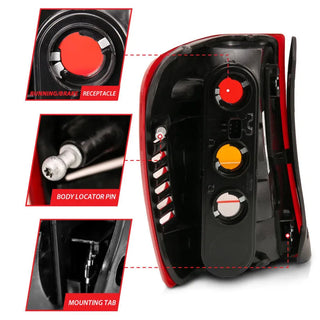 ANZO Tail Lights (Red/Clear): Jeep Grand Cherokee 1999 - 2004