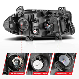 ANZO Projector Headlights Plank Style (Black): Dodge Charger 2015 - 2023