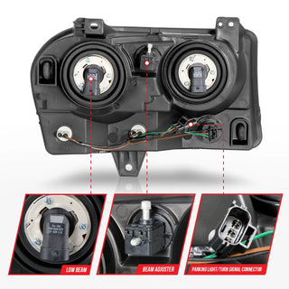 ANZO Crystal Headlights (Black): Chrysler 300 2005 - 2010