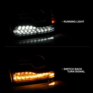 ANZO LED Projector Headlights Plank Style Switchback w/ Halo: Fits most Dodge Ram Models
