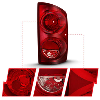 ANZO Tail Lights (Red): Dodge Ram 2007 - 2008 (1500, 2500, 3500)