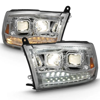 ANZO Projector Headlights Switchback w/ Halo (Black): Dodge Ram 1500 2009 - 2018