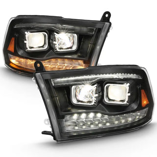 ANZO Projector Headlights Switchback w/ Halo (Chrome): Dodge Ram 1500 2009 - 2018
