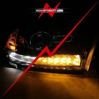 ANZO Projector Headlights Plank Style Switchback w/ Halo (Black): Dodge Ram 1500 2009 - 2018