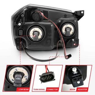 ANZO Crystal Headlights (Black/Amber): Dodge Magnum 2005 - 2007