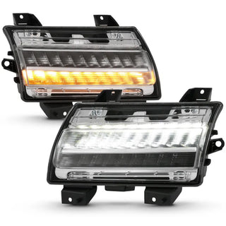 ANZO LED Fender Lights Sequential Signals (F&R): Jeep Wrangler JL / Gladiator JT 2018-2024 w/ Chrome - Clear