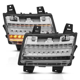 ANZO LED Fender Lights Sequential Signals (F&R): Jeep Wrangler JL / Gladiator JT 2018-2024 w/ Chrome - Clear