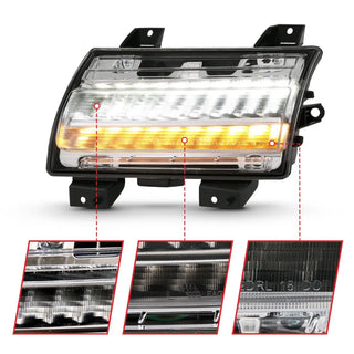 ANZO LED Fender Lights Sequential Signals (F&R): Jeep Wrangler JL / Gladiator JT 2018-2024 w/ Chrome - Clear