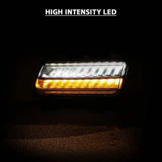 ANZO LED Fender Lights Sequential Signals (F&R): Jeep Wrangler JL / Gladiator JT 2018-2024 w/ Chrome - Clear