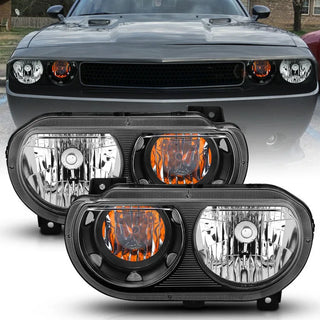 ANZO Crystal Headlights w/ Halo (Black): Dodge Challenger 2008 - 2014