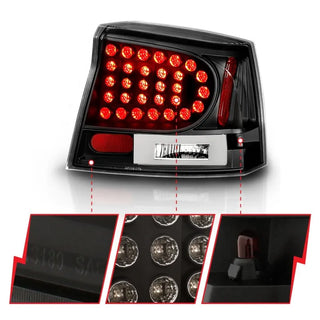 ANZO LED Tail Lights (Black): Dodge Charger 2006 - 2008