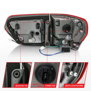 ANZO LED Tail Lights (Red/Clear): Jeep Grand Cherokee 2014 - 2021