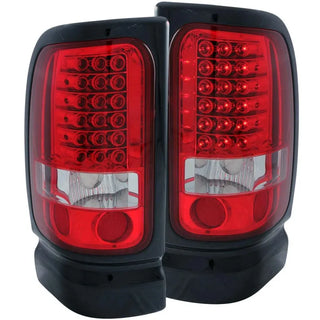 ANZO LED Tail Lights (Red/Clear): Dodge Ram 1994 - 2002 (1500, 2500, 3500)