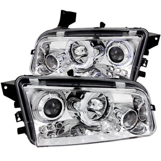 ANZO Halogen Projector Headlights w/ Halo (Chrome): Dodge Charger 2006 - 2010