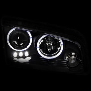 ANZO Halogen Projector Headlights w/ Halo (Black): Dodge Charger 2006 - 2010