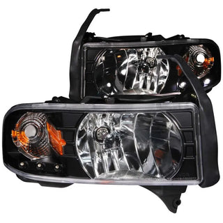 ANZO Crystal Headlights w/ LED (Black): Dodge Ram 1994 - 2002 (1500, 2500, 3500)