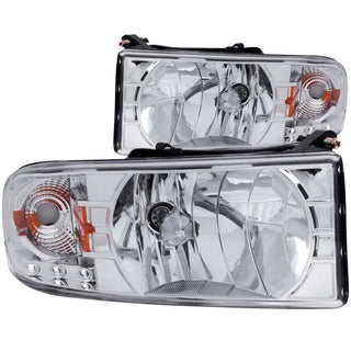 ANZO Crystal Headlights w/ LED (Chrome): Dodge Ram 1994 - 2002 (1500, 2500, 3500)