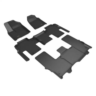 3D MAXpider ACE Kagu Floormats (Black, All 3 Rows): Jeep Wagoneer 2022 - 2025 (8-Seat)