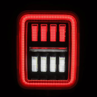 AlphaRex NOVA Prismatic LED Tail Lights (Black / Red): Jeep Gladiator 2020 - 2025