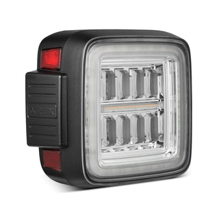 AlphaRex NOVA Prismatic LED Tail Lights (Clear): Jeep Wrangler 2018 - 2025