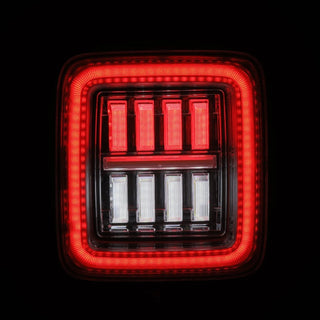 AlphaRex NOVA Prismatic LED Tail Lights (Clear): Jeep Wrangler 2018 - 2025