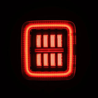 AlphaRex NOVA Prismatic LED Tail Lights (Alpha-Black): Jeep Wrangler 2018 - 2025