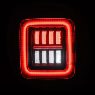 AlphaRex NOVA Prismatic LED Tail Lights (Alpha-Black): Jeep Wrangler 2018 - 2025