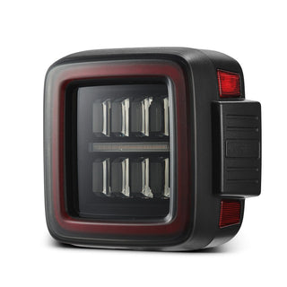 AlphaRex NOVA Prismatic LED Tail Lights (Black / Red): Jeep Wrangler 2018 - 2025