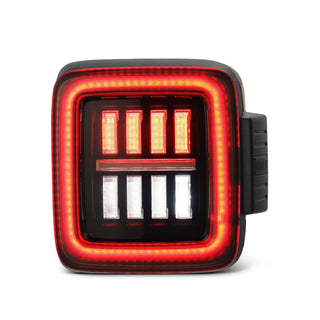 AlphaRex NOVA Prismatic LED Tail Lights (Black / Red): Jeep Wrangler 2018 - 2025