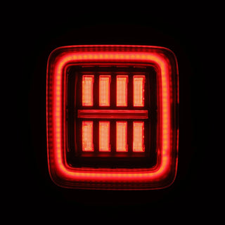 AlphaRex NOVA Prismatic LED Tail Lights (Black / Red): Jeep Wrangler 2018 - 2025