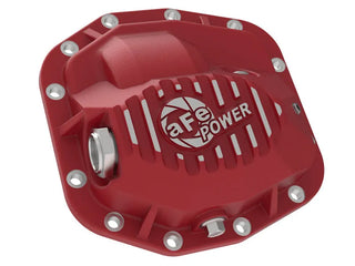 AFE Pro Series Front Differential Cover (Red w/Machined Fins): Jeep Wrangler JL 2018 - 2025 (w/ Dana M186)